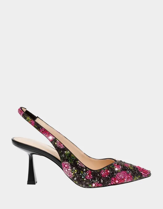 CLARK BLACK/PINK FLORAL sold by Betsey Johnson