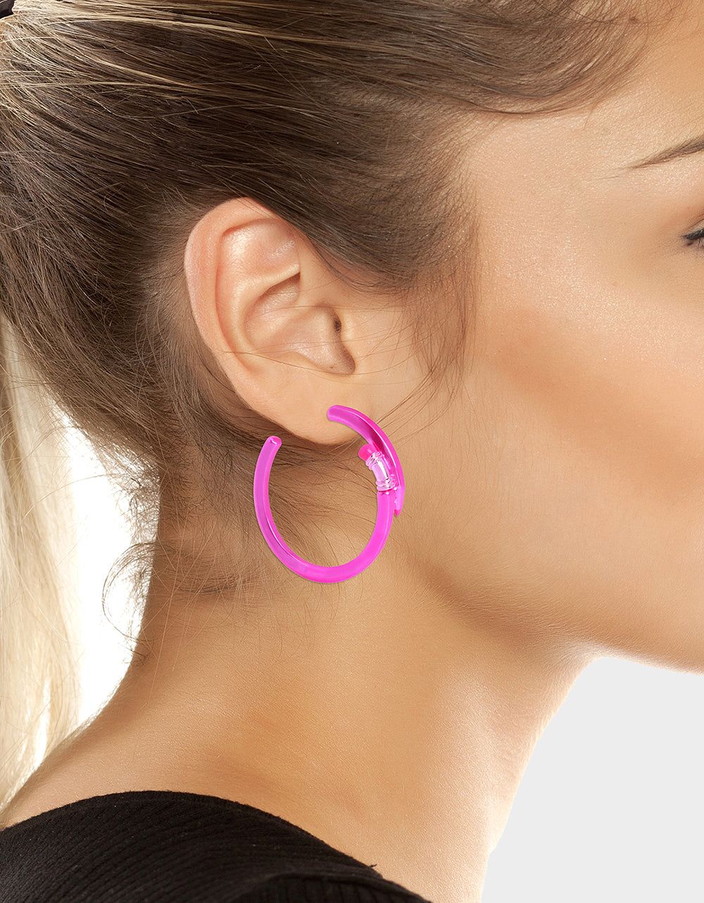 CHARM SCHOOL PENCIL HOOPS PINK sold by Betsey Johnson product image thumbnail 2