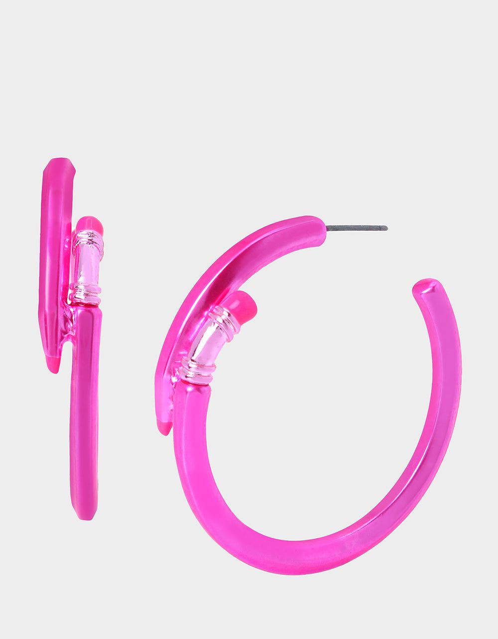 CHARM SCHOOL PENCIL HOOPS PINK sold by Betsey Johnson