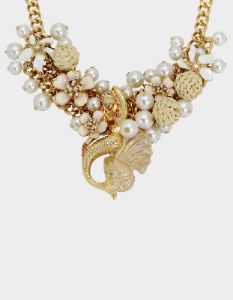 SHELL YEAH BIB NECKLACE WHITE sold by Betsey Johnson