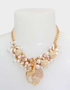 SHELL YEAH BIB NECKLACE WHITE sold by Betsey Johnson