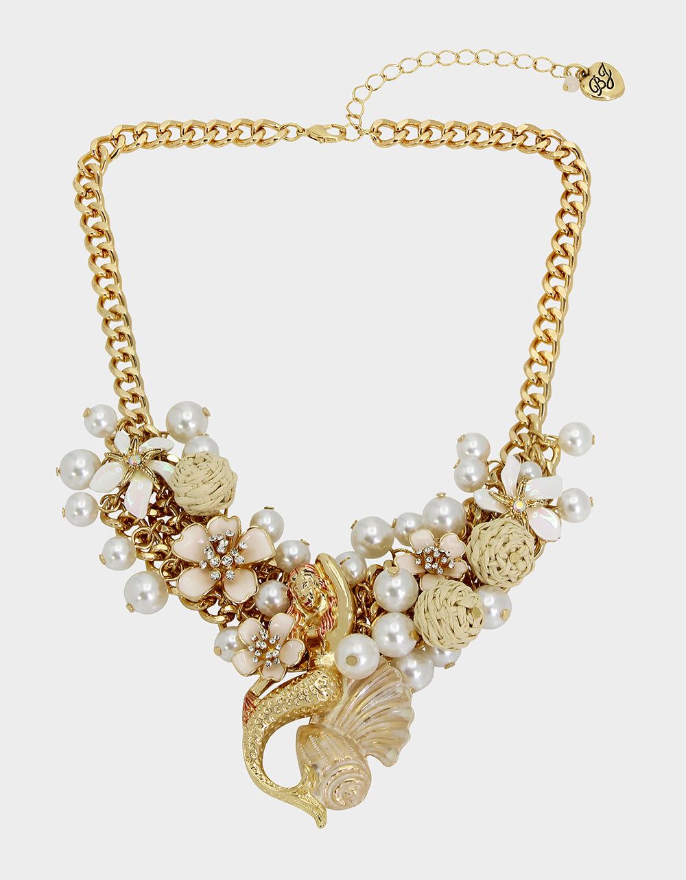 SHELL YEAH BIB NECKLACE WHITE sold by Betsey Johnson