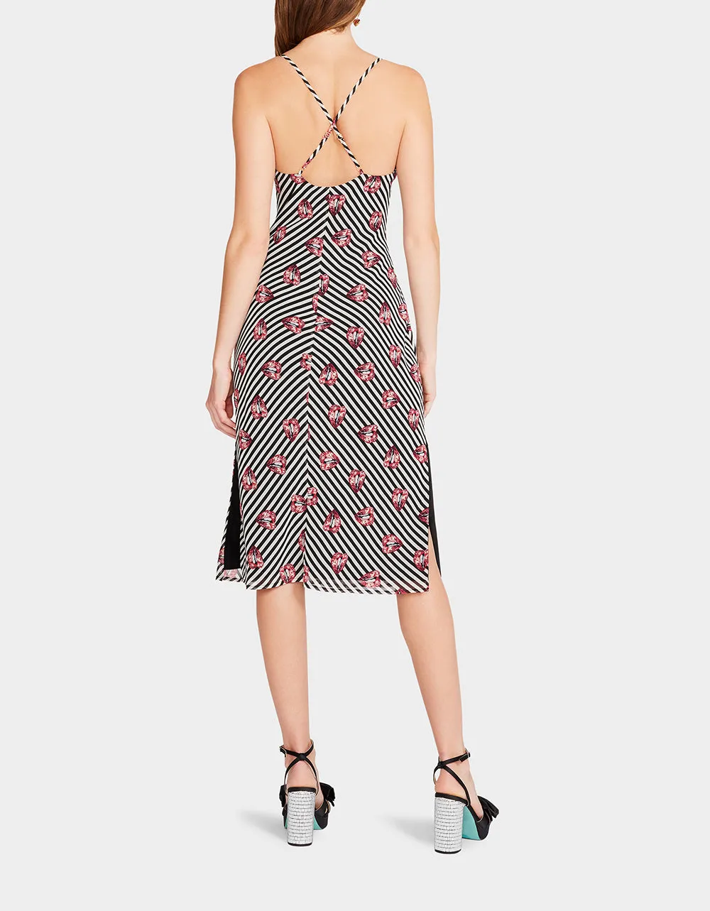 LIP SLIP DRESS BLACK WHITE sold by Betsey Johnson product image thumbnail 4
