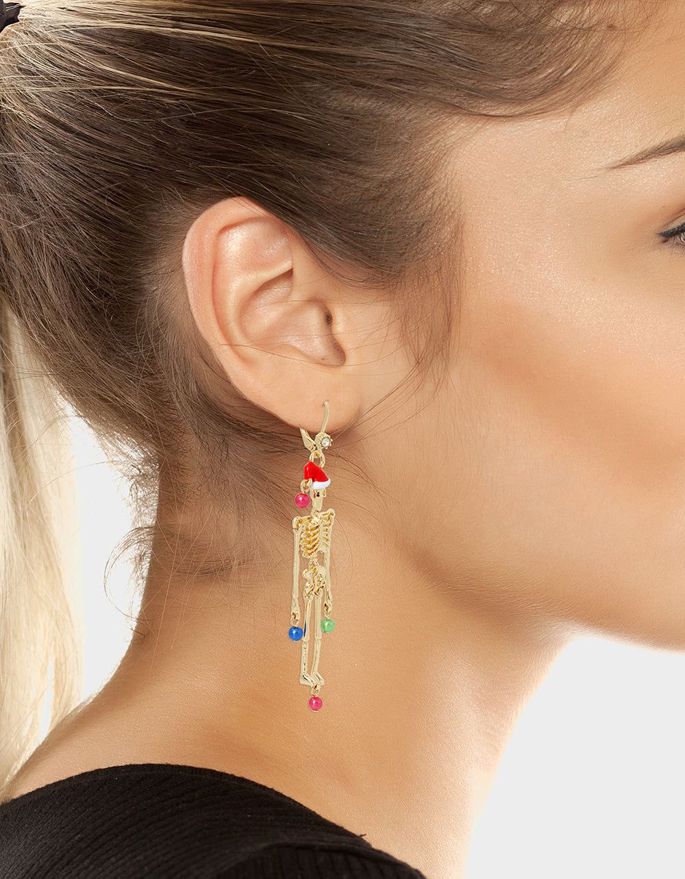 SCARY MERRY MISMATCH SKELETON EARRINGS MULTI sold by Betsey Johnson product image thumbnail 2