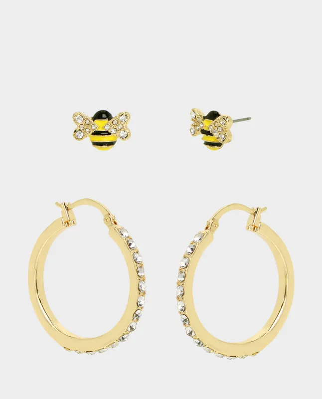 OHH A DAISY BEE HOOP EARRINGS YELLOW sold by Betsey Johnson