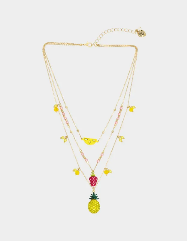 BETSEYS POOL PARTY FRUIT ILLUSION NECKLACE MULTI sold by Betsey Johnson