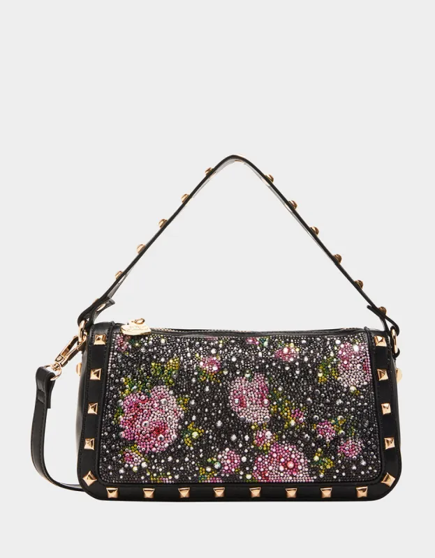 RHINESTONE TOP ZIP BLACK FLORAL sold by Betsey Johnson