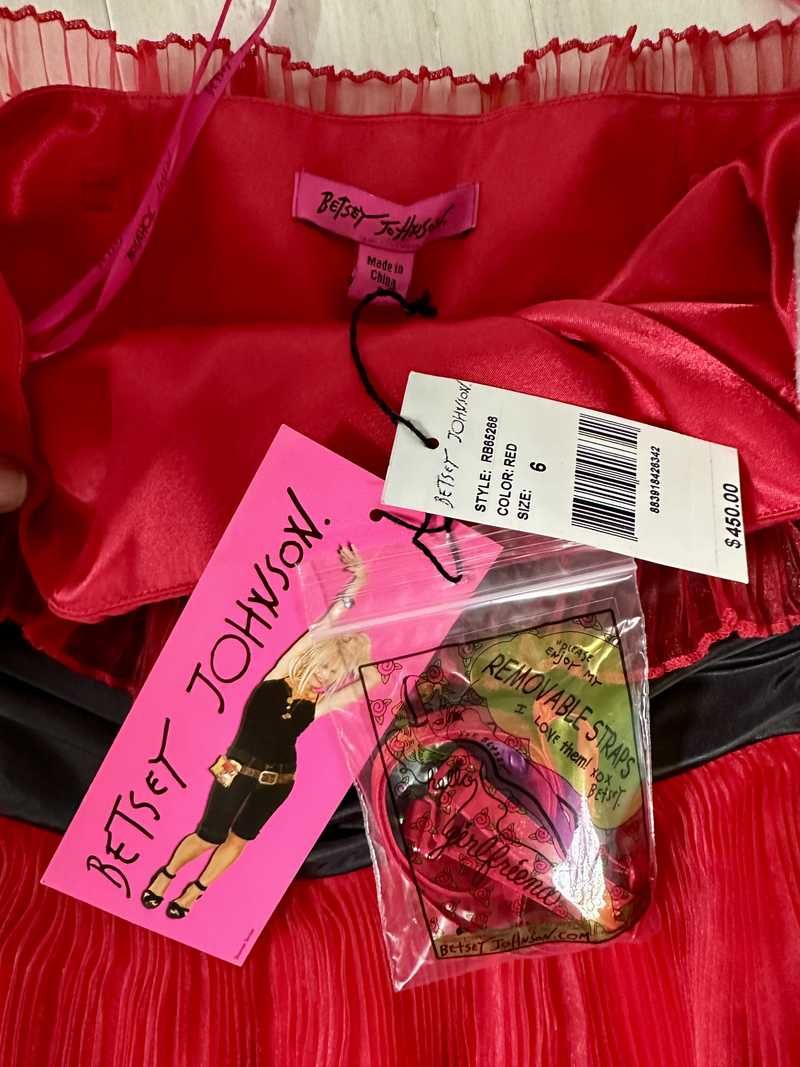 Vintage New York Party Dress Red and Black Tulle | RE:LUV sold by Betsey Johnson product image thumbnail 2