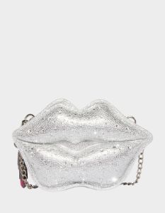 KITSCH READ MY LIPS CROSSBODY SILVER sold by Betsey Johnson