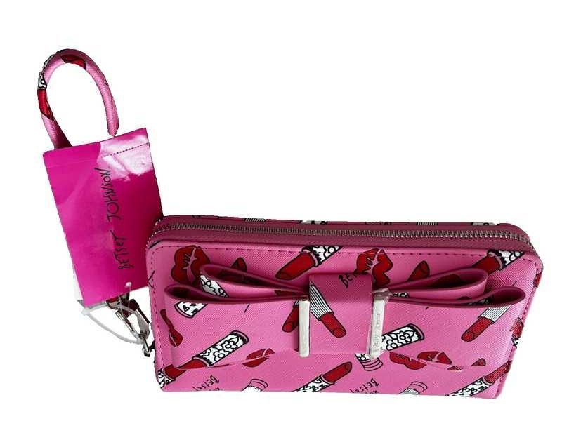 Betsey Johnson Zip Around Wristlet Bow Wallet Lips | RE:LUV sold by Betsey Johnson