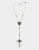 GHOUL FRIENDS CROSS Y NECKLACE GREEN sold by Betsey Johnson