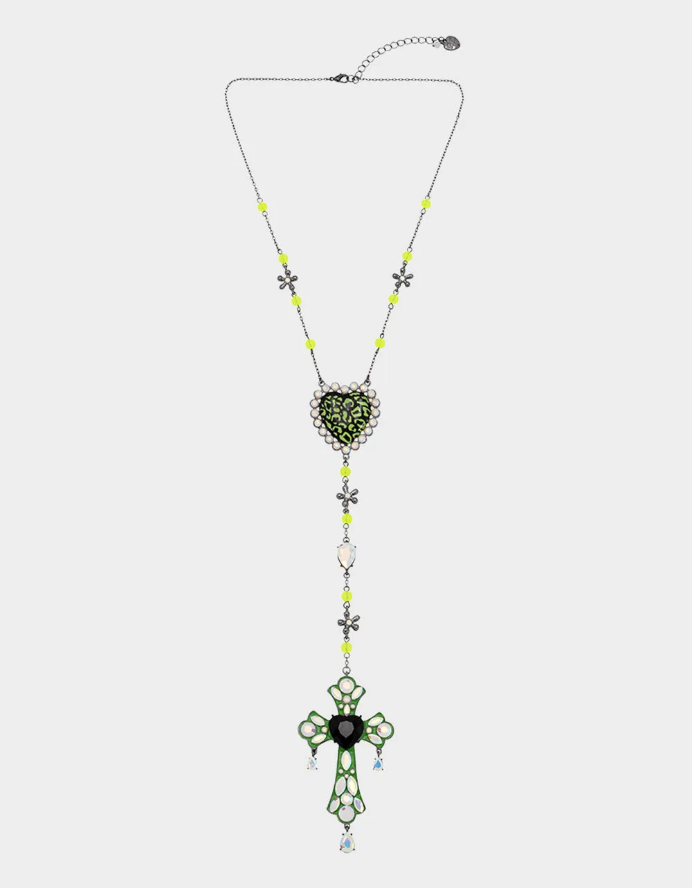 GHOUL FRIENDS CROSS Y NECKLACE GREEN sold by Betsey Johnson