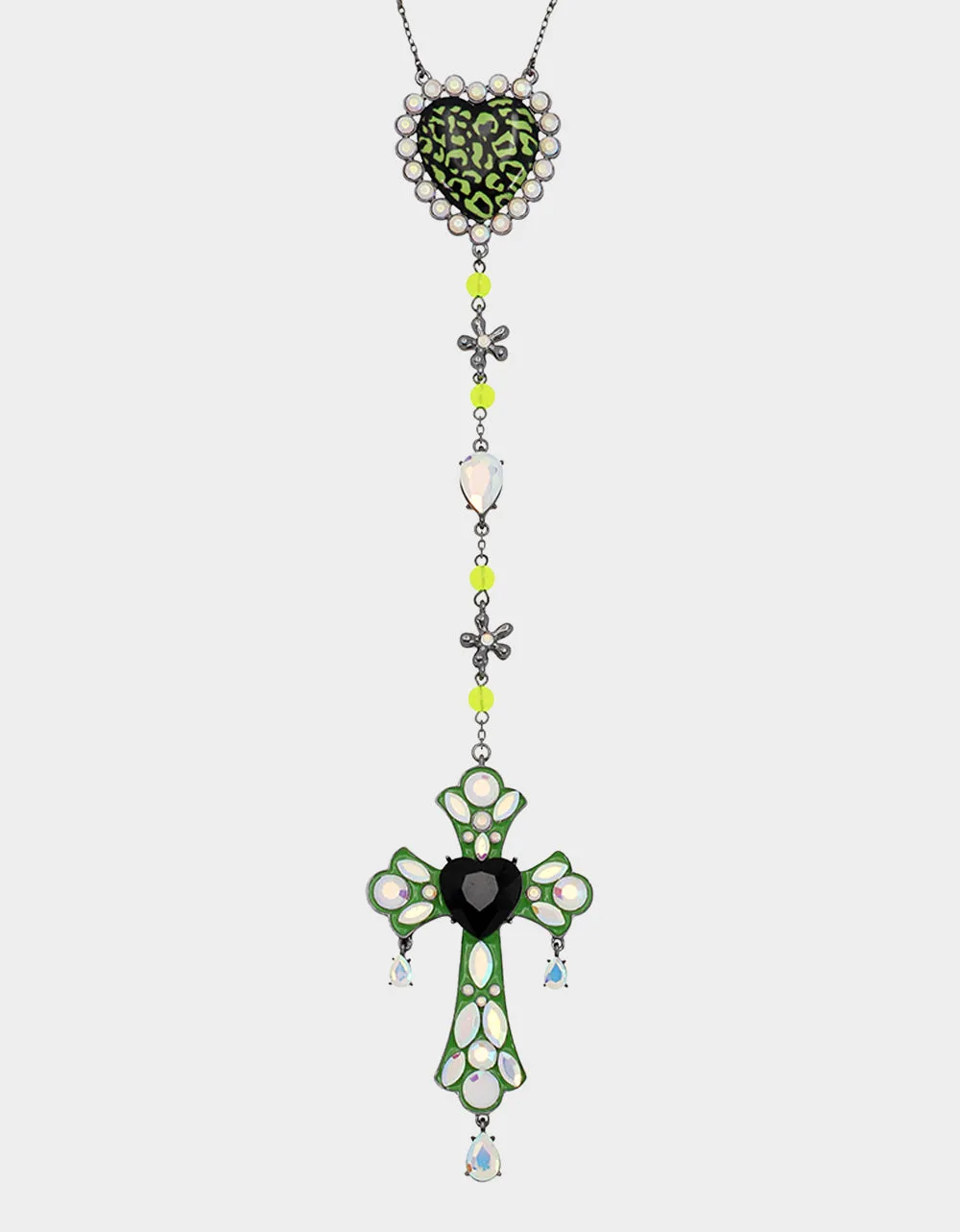 GHOUL FRIENDS CROSS Y NECKLACE GREEN sold by Betsey Johnson product image thumbnail 2
