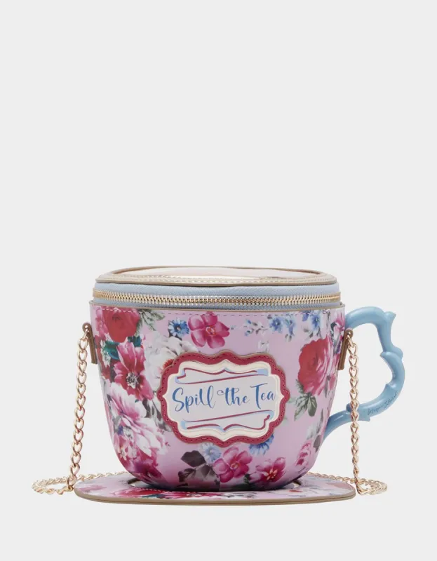 KITSCH SPILL THE TEA CROSSBODY PINK sold by Betsey Johnson
