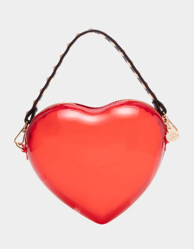KITSCH HEART BEAT CROSSBODY RED sold by Betsey Johnson