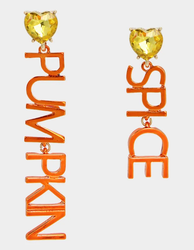 ITS FALL YALL PUMPKIN SPICE MISMATCH EARRINGS ORANGE sold by Betsey Johnson