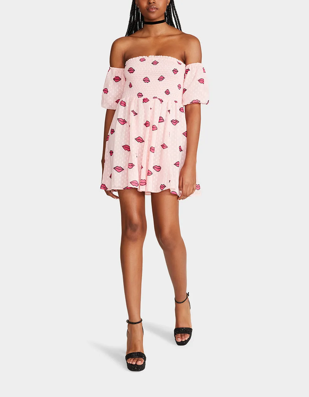 PUCKER UP MINI DRESS PINK sold by Betsey Johnson