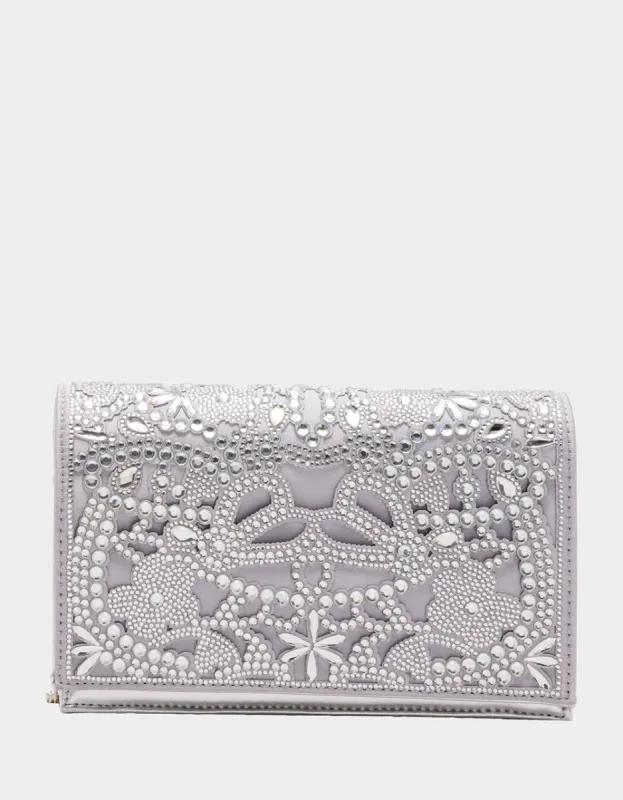 CUT OUT SPARKLER BAG SILVER sold by Betsey Johnson