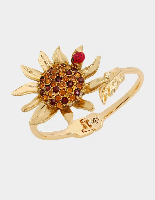 ITS FALL YALL SUNFLOWER HINGE BANGLE GOLD sold by Betsey Johnson