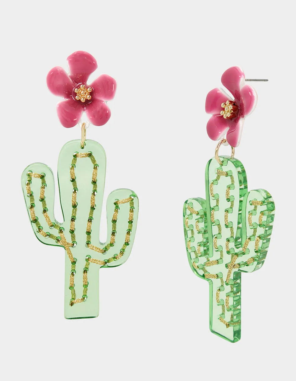 HOLA TO LOVE CACTUS DROP EARRINGS MULTI sold by Betsey Johnson