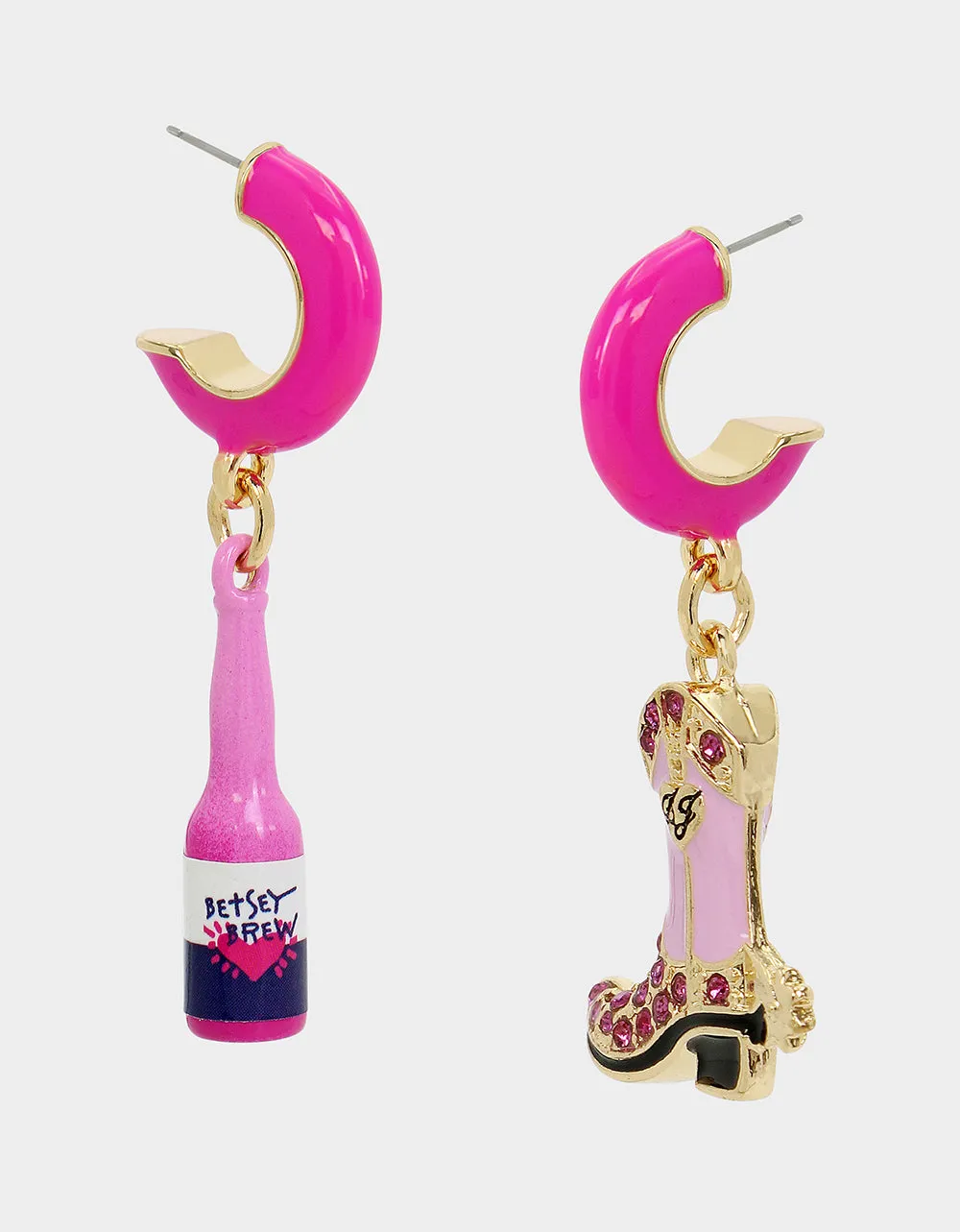 HOLA TO LOVE MISMATCH BOOT EARRINGS PINK sold by Betsey Johnson product image thumbnail 2