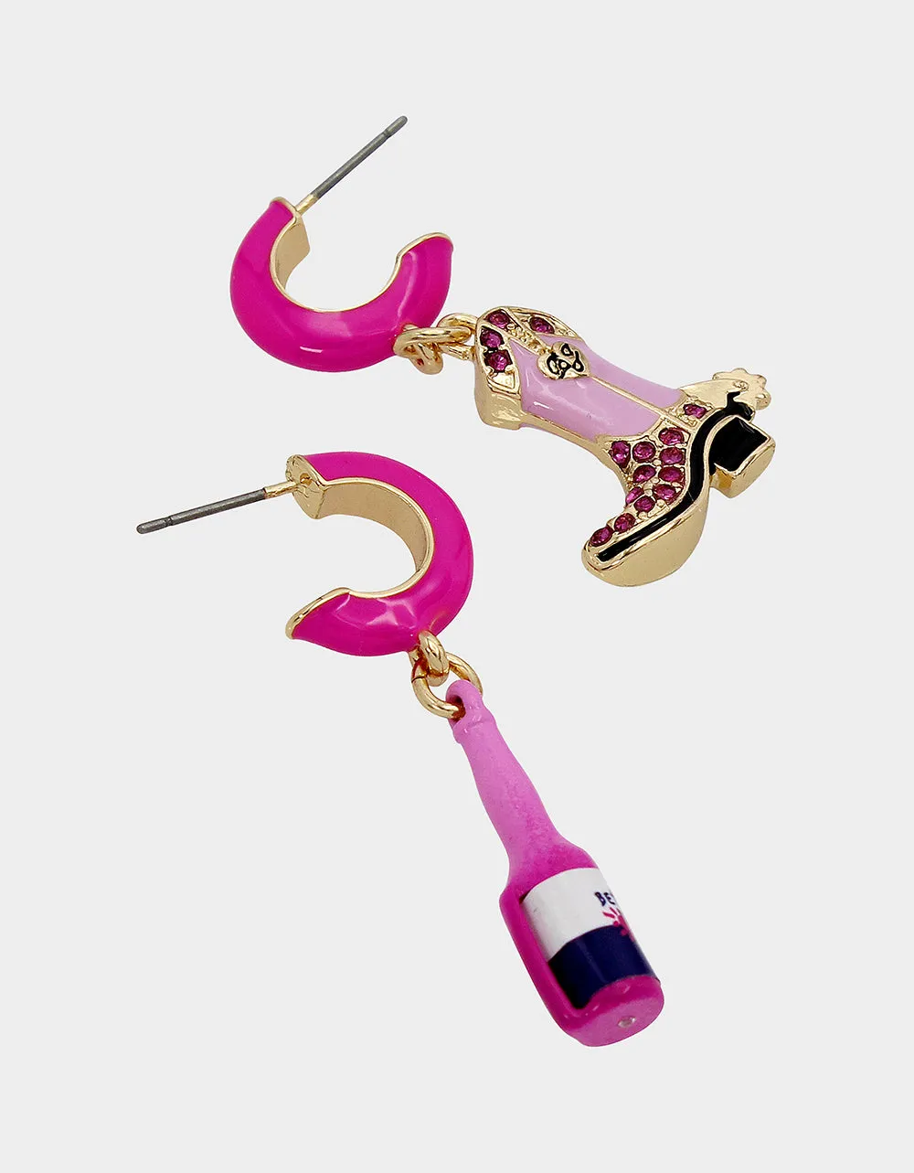 HOLA TO LOVE MISMATCH BOOT EARRINGS PINK sold by Betsey Johnson product image thumbnail 3
