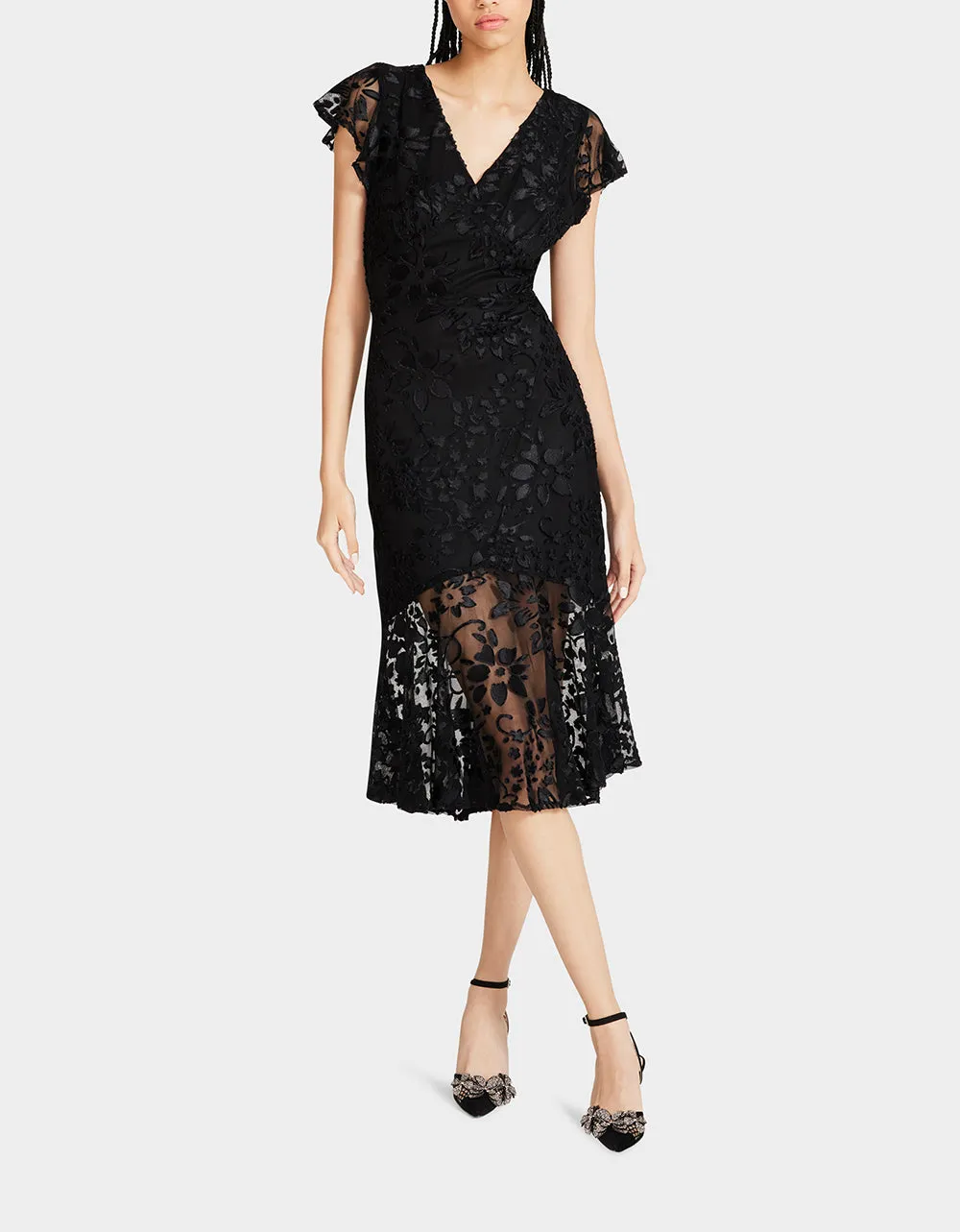 MERLIN MIDI DRESS BLACK sold by Betsey Johnson