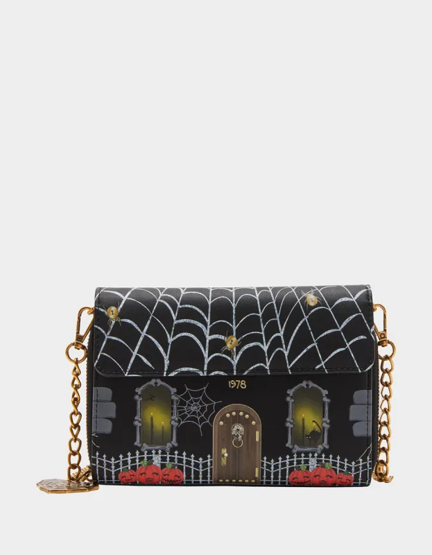 KITSCH HAUNTED HOUSE WALLET ON CHAIN BLACK sold by Betsey Johnson