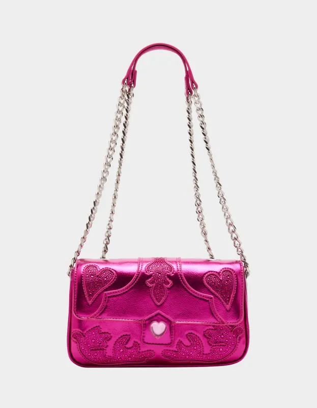 RODEO RHINESTONES FLAP BAG PINK sold by Betsey Johnson