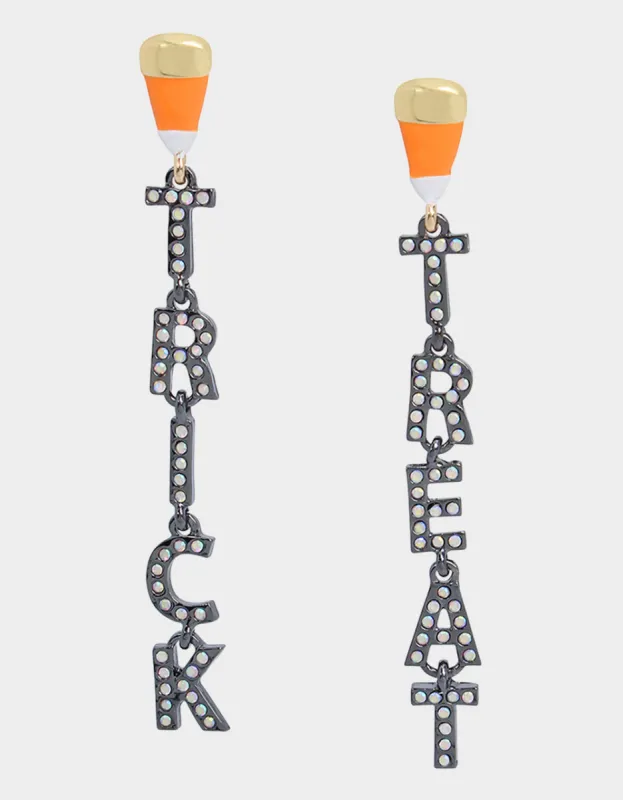 GHOUL FRIENDS TRICK OR TREAT MISMATCH EARRINGS ORANGE sold by Betsey Johnson