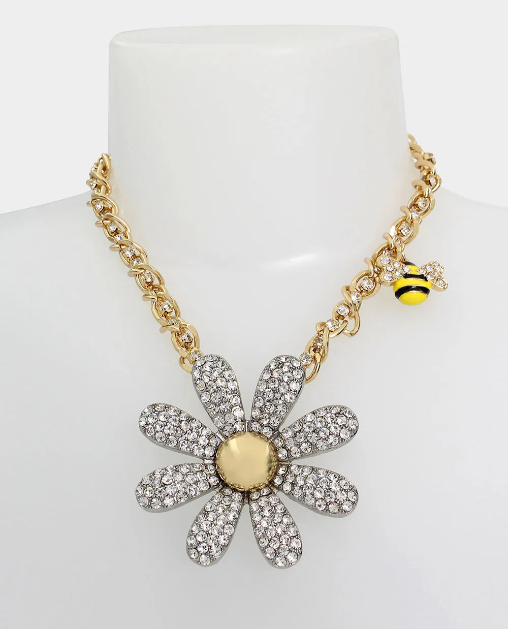 OHH A DAISY SHORT PENDANT WITH BEE RHINESTONE sold by Betsey Johnson product image thumbnail 3