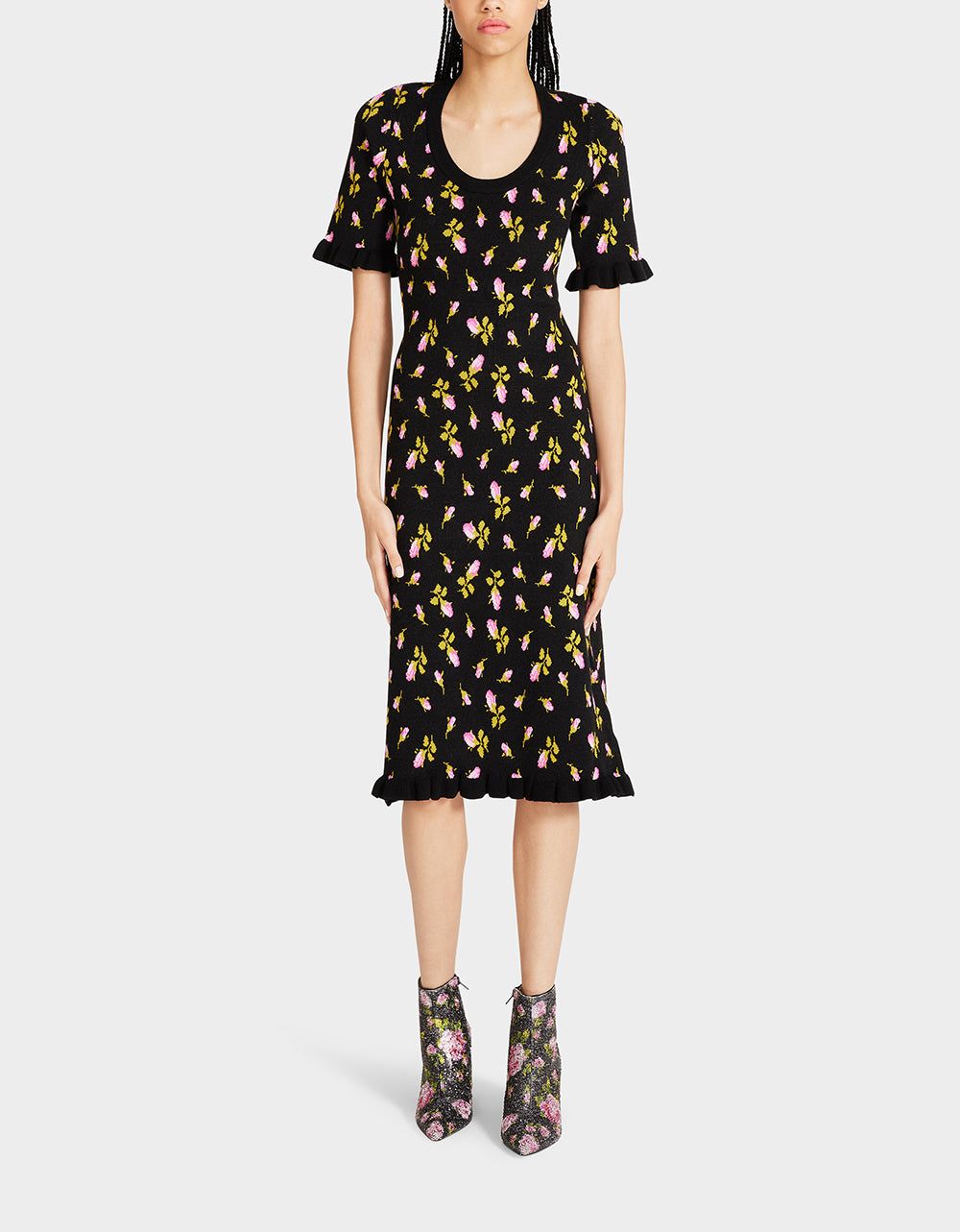CHELSEA MIDI DRESS BLACK MULTI sold by Betsey Johnson
