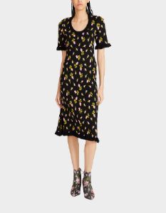 CHELSEA MIDI DRESS BLACK MULTI sold by Betsey Johnson