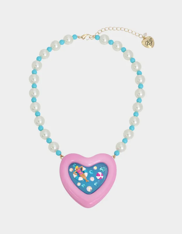 BETSEYS POOL PARTY PENDANT PINK sold by Betsey Johnson