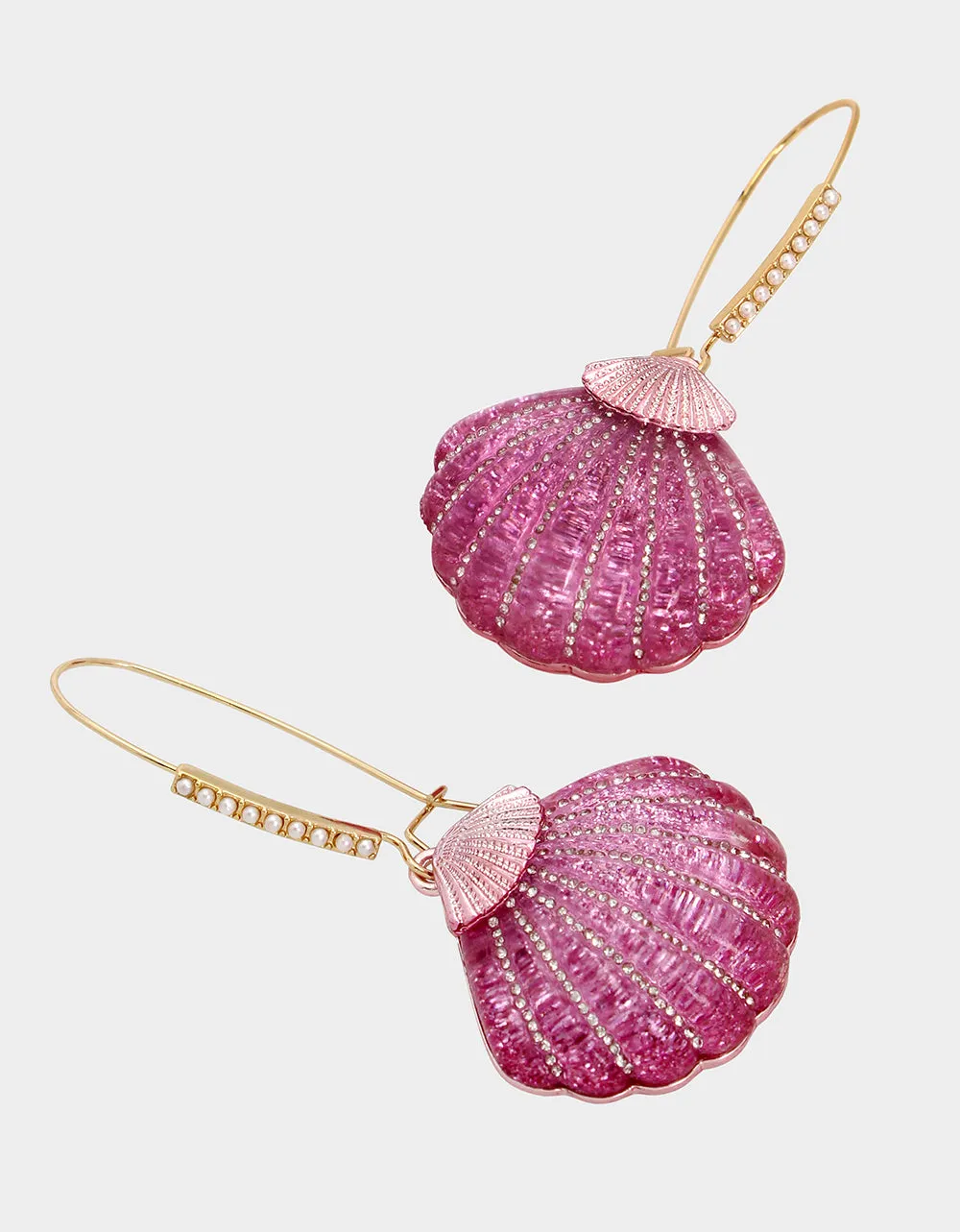 PINK SUMMER SHELL HOOK EARRINGS PINK sold by Betsey Johnson product image thumbnail 3
