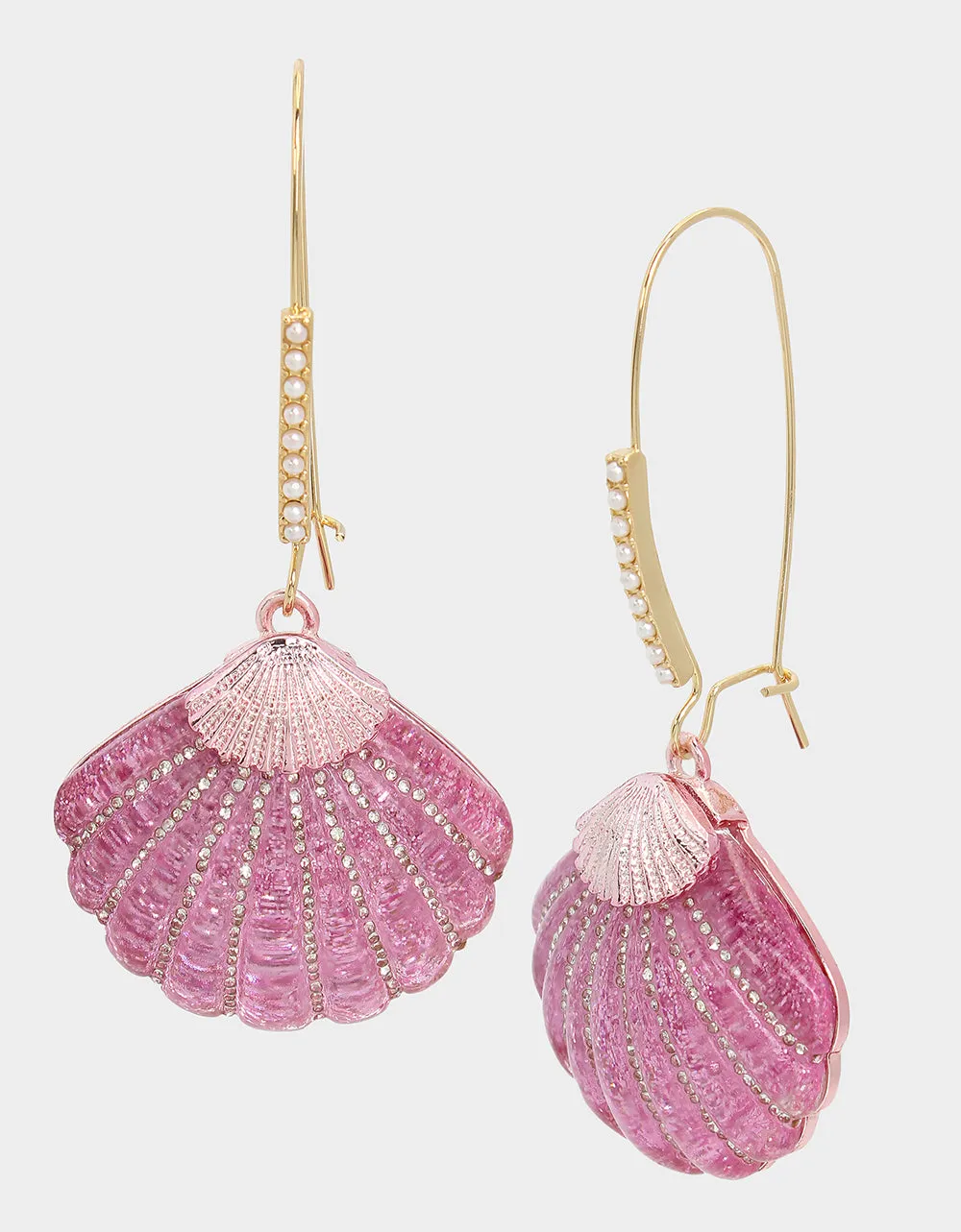 PINK SUMMER SHELL HOOK EARRINGS PINK sold by Betsey Johnson