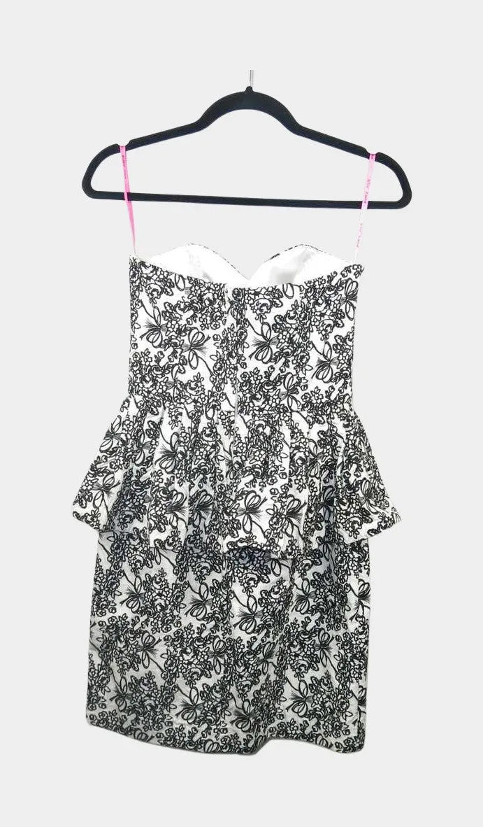White & Black Patterned Dress | RE:LUV sold by Betsey Johnson