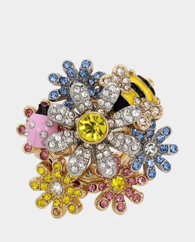 OHH A DAISY CLUSTER RING MULTI sold by Betsey Johnson