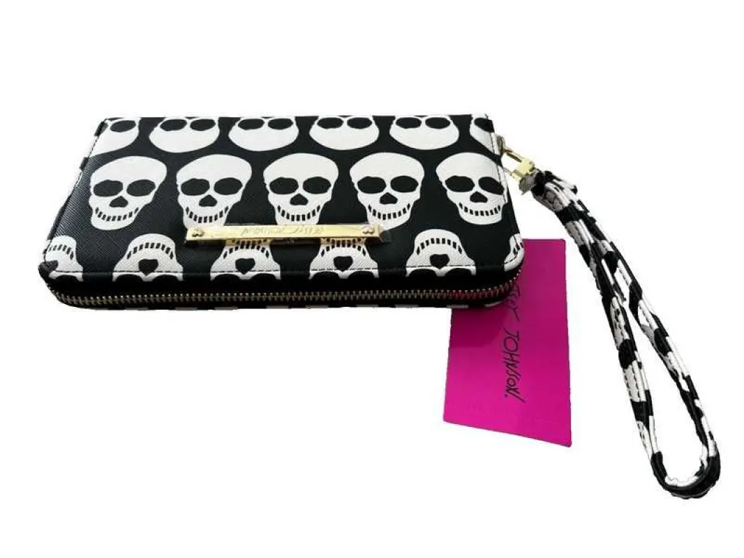 Betsey Johnson Zip Around Wristlet Skull Wallet | RE:LUV sold by Betsey Johnson