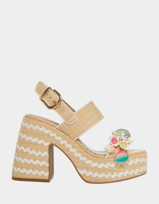 SHELLIE NATURAL MULTI sold by Betsey Johnson