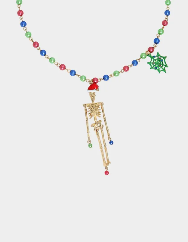 SCARY MERRY SKELETON NECKLACE MULTI sold by Betsey Johnson