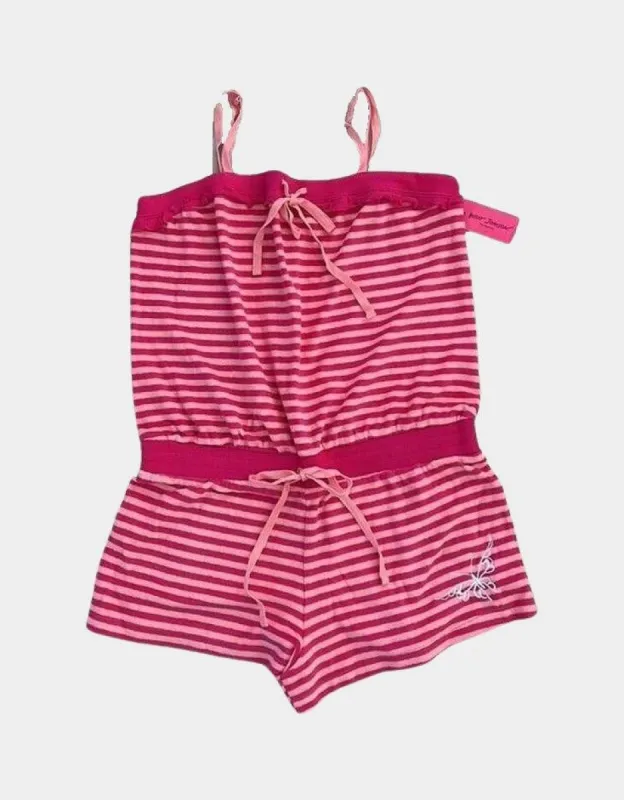 Intimates Striped Pink Terry Romper | RE:LUV sold by Betsey Johnson