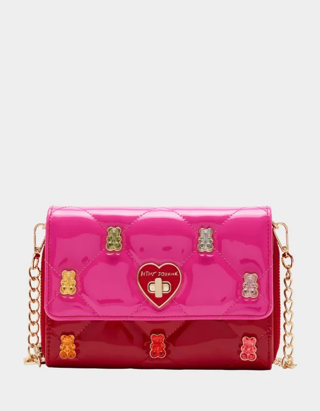 BEARY SWEET WALLET ON CHAIN PINK sold by Betsey Johnson