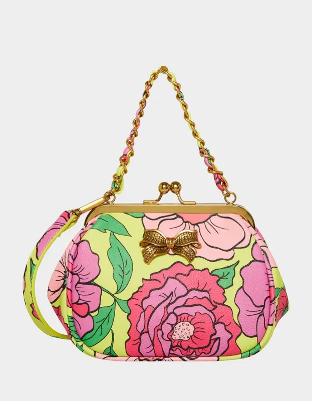LIL' NUGGET KISS LOCK BAG FLORAL made by Betsey Johnson