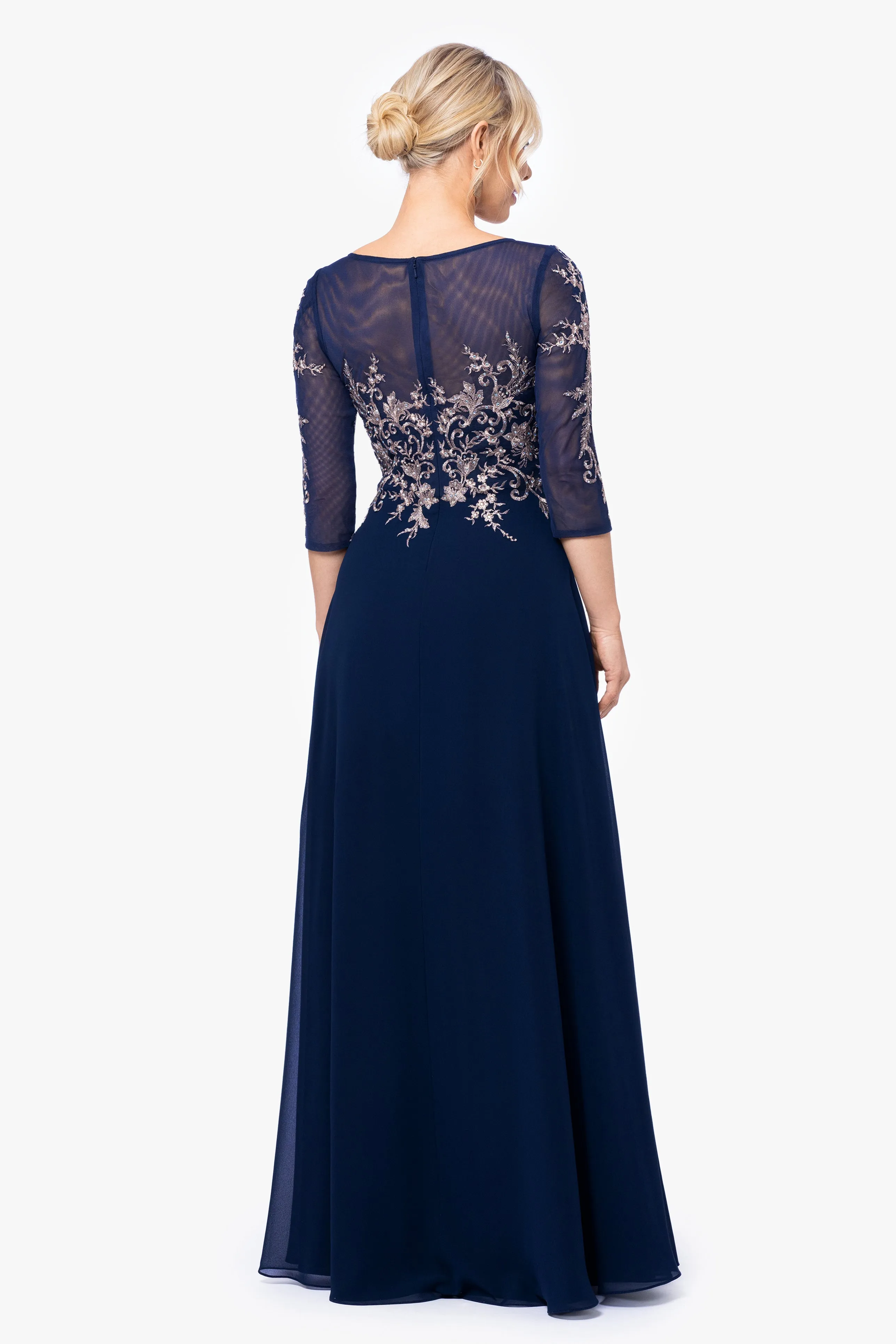 Petite "Brooklyn" Long Embroidery 3/4 Sleeve Dress sold by Betsy & Adam product image thumbnail 2