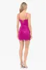 "Clarissa" Short Bodycon Glitter Illusion Dress sold by Betsy & Adam
