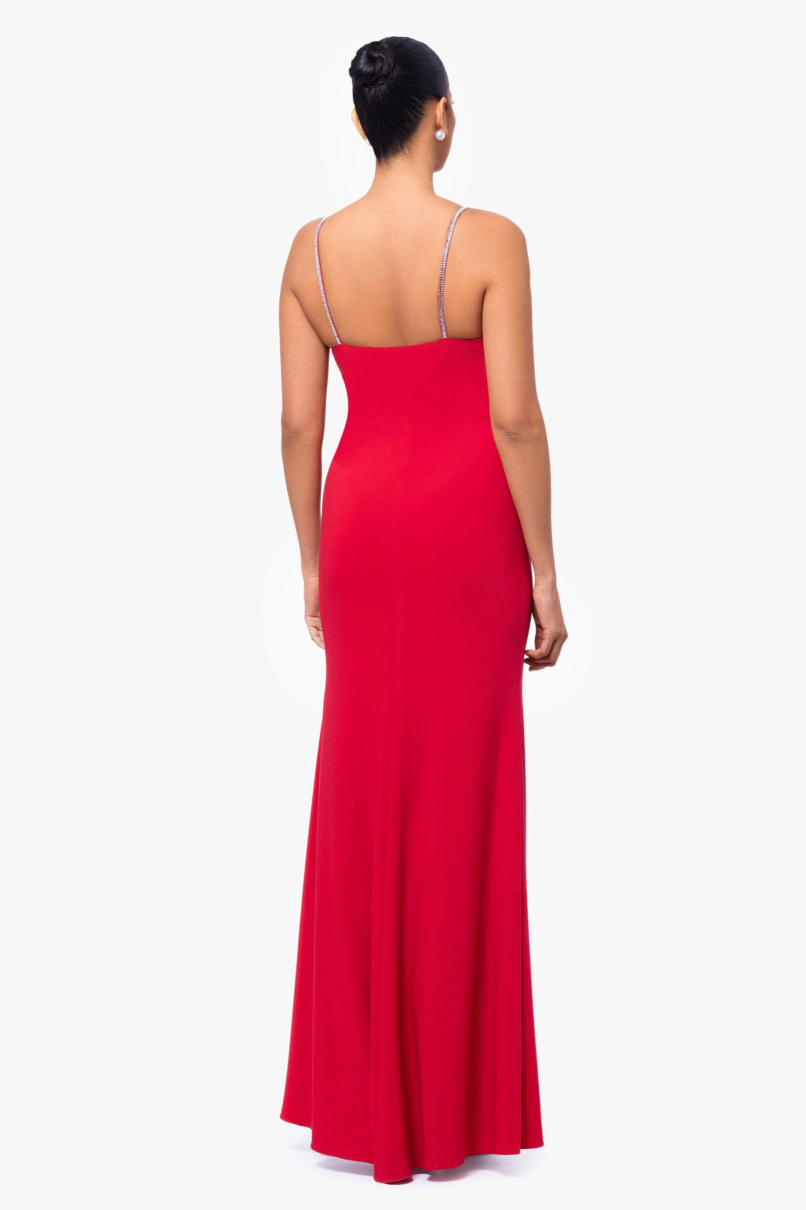 "Mallory" Long Jersey Knit Embellished Strap Dress sold by Betsy & Adam product image thumbnail 2