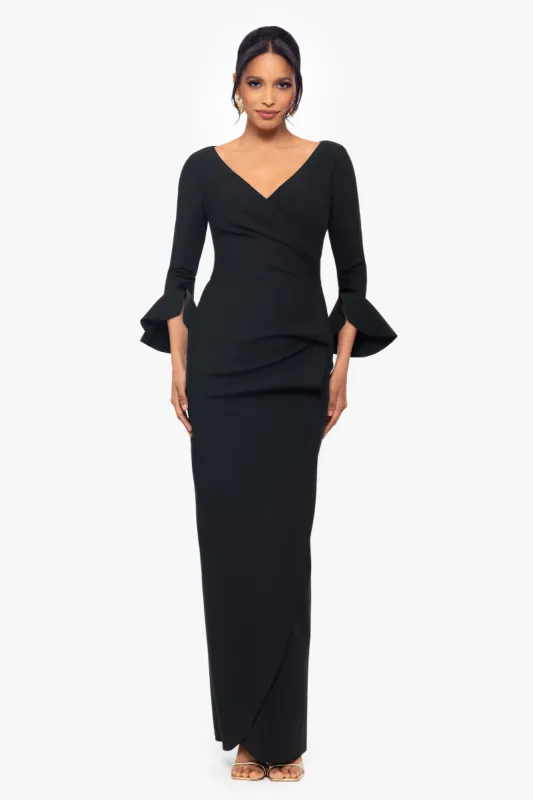 "Connie" Long Sleeve V-Neck and Ruffle Dress sold by Betsy & Adam