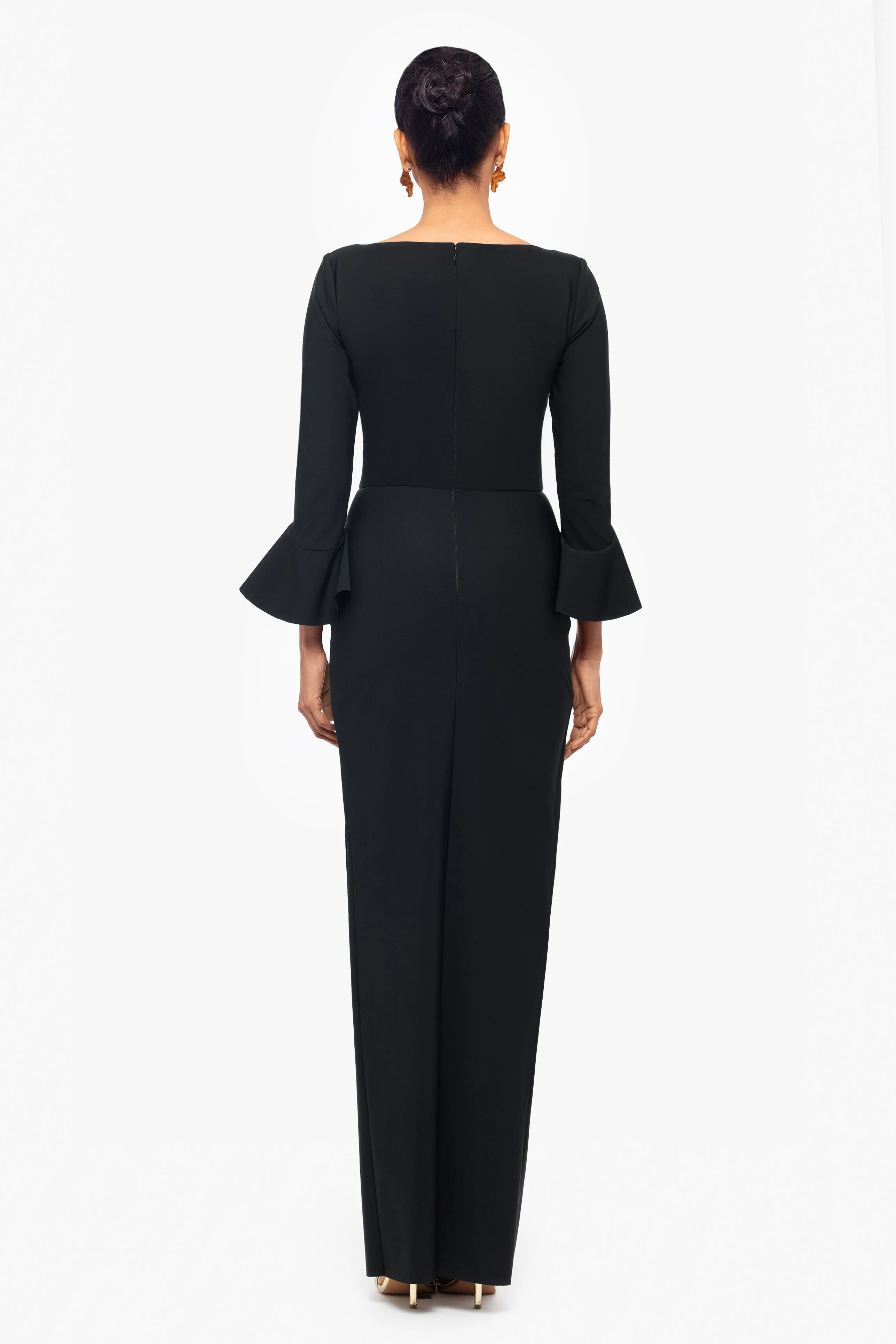 "Connie" Long Sleeve V-Neck and Ruffle Dress sold by Betsy & Adam product image thumbnail 2