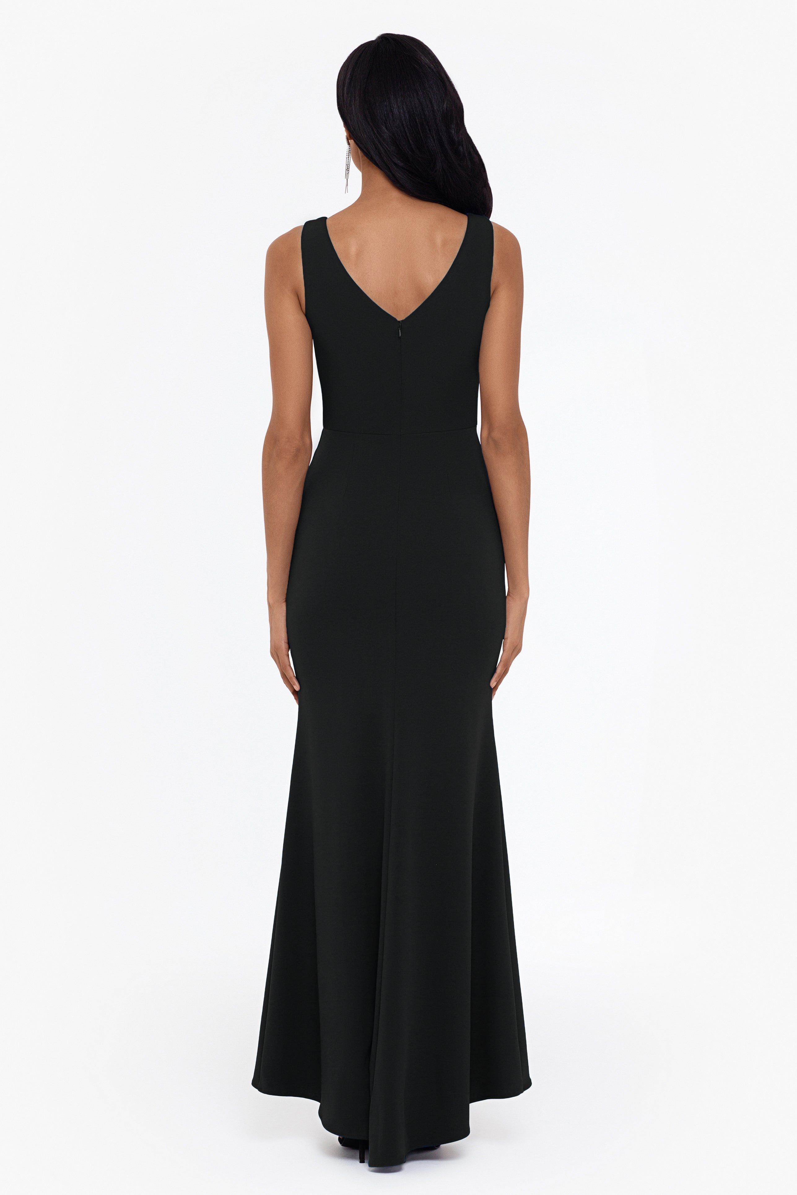 "Christine" Scuba Crepe Ruffled Bow Gown sold by Betsy & Adam product image thumbnail 4